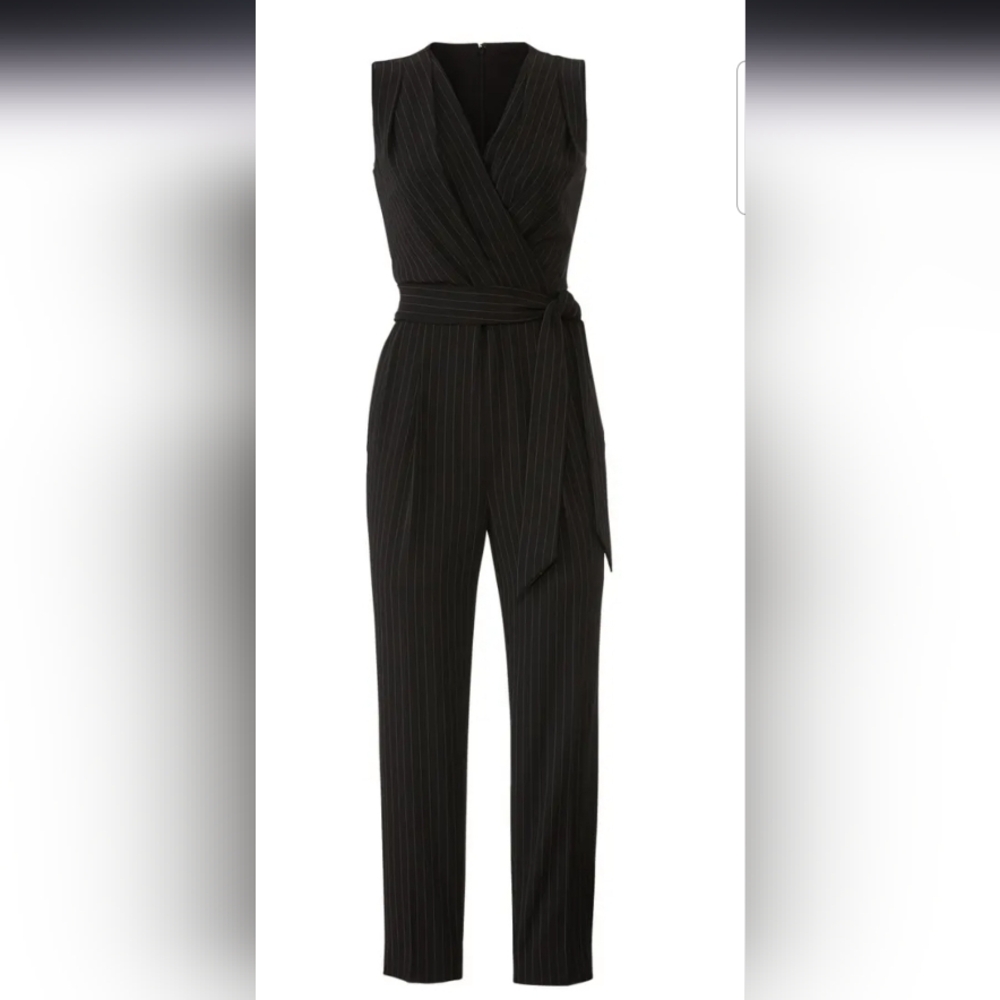 Slate & Willow jumpsuit Sz 8R Black/White pinstripe
